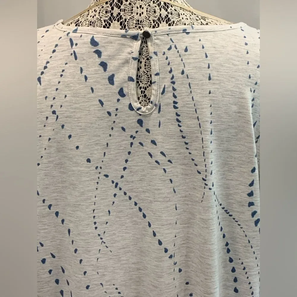 Democracy Cream and Blue  3/4 Sleeve Tunic